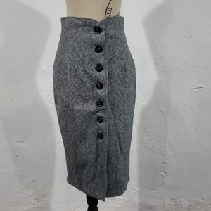 NWT Gray Pencil Skirt with buttons
